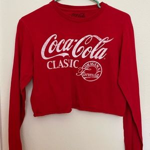 Red Coca-Cola long sleeve crop top